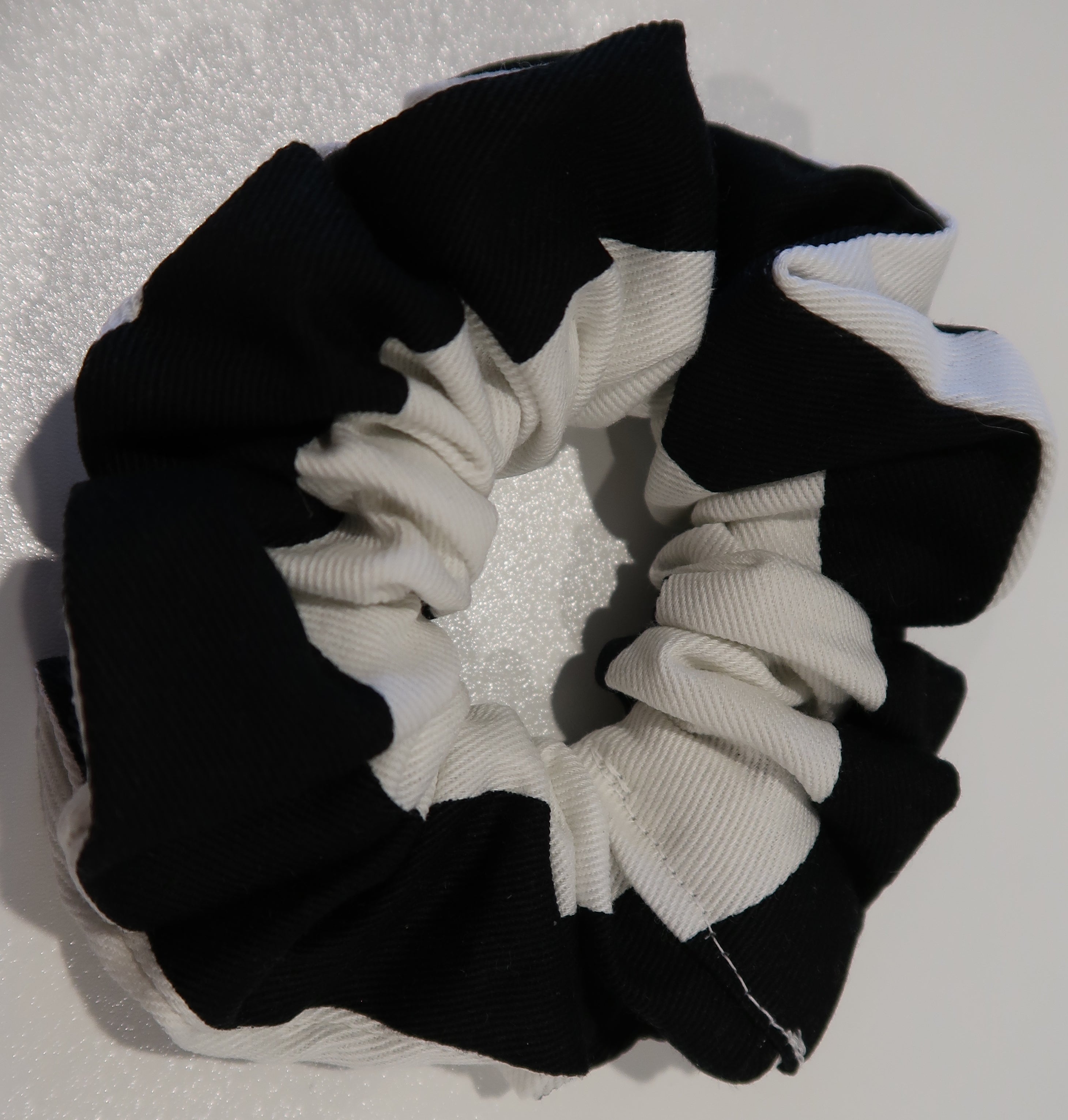Black & White Striped Hair Scrunchy