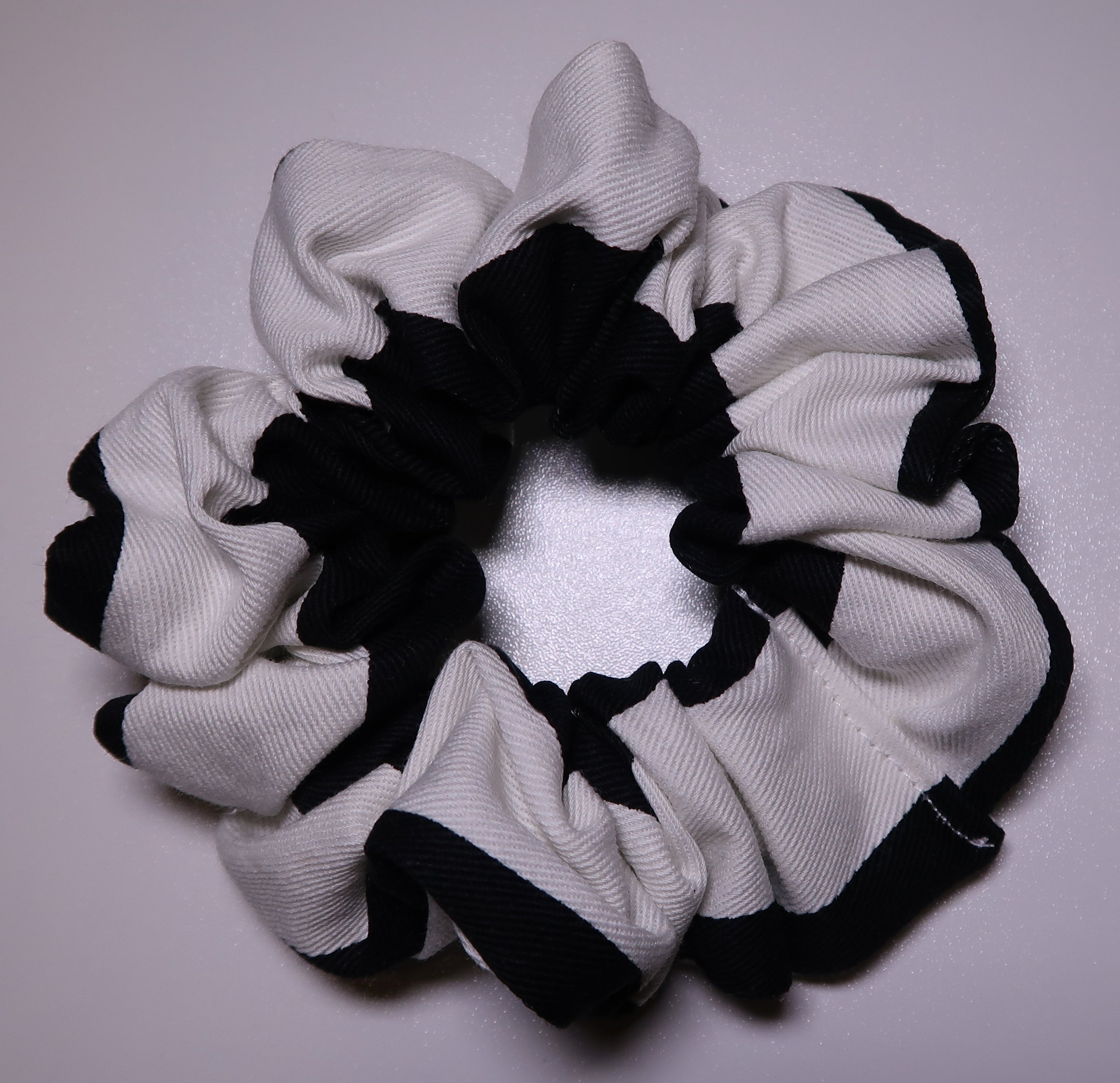 Black & White Striped Hair Scrunchy
