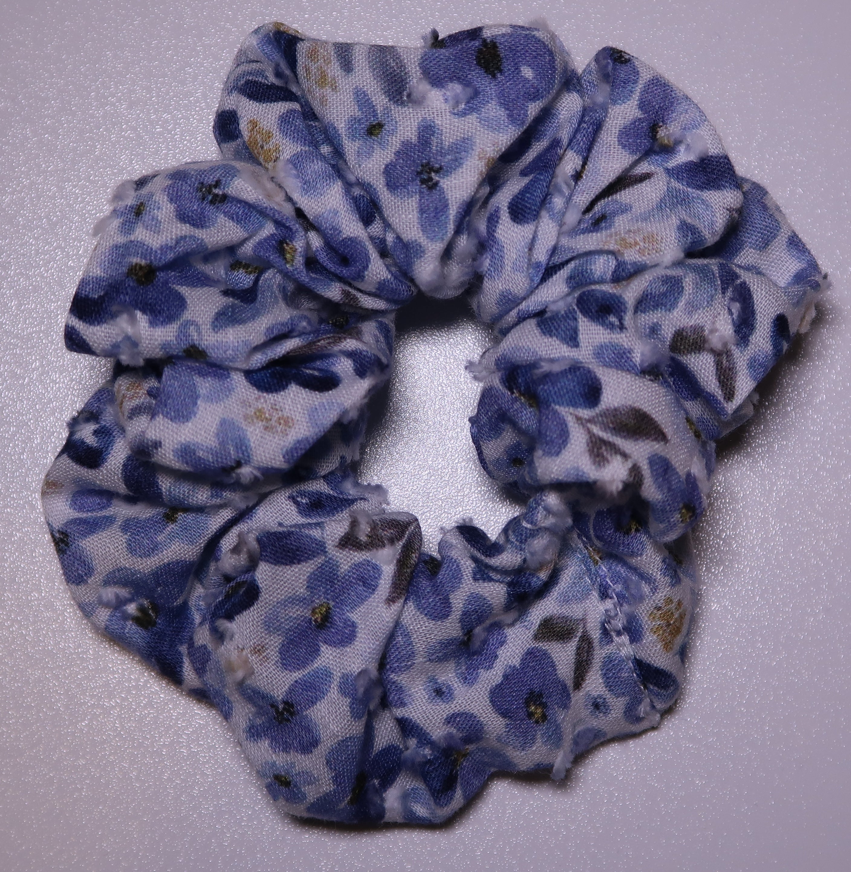 Blue Floral Hair Scrunchy